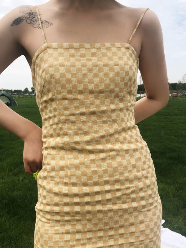 [ FROM ] Mustard Linen Slip Dress
